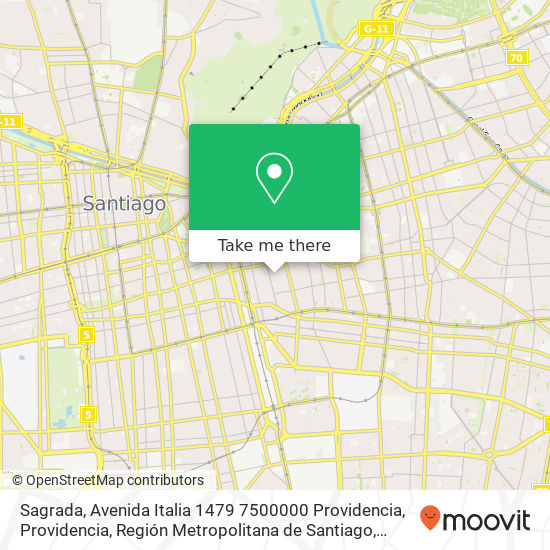 Sagrada, Avenida Italia 1479 7500000 Providencia, Providencia, Región Metropolitana de Santiago map