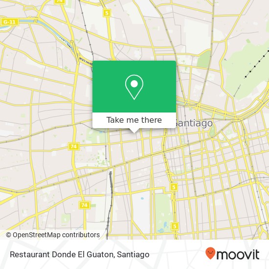 Mapa de Restaurant Donde El Guaton, Pasaje Santa Teresa 8320000 Yungay, Santiago, Región Metropolitana de Santiago