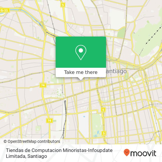 Mapa de Tiendas de Computacion Minoristas-Infoupdate Limitada, Calle General Bulnes 8320000 Yungay, Santiago, Región Metropolitana de Santiago