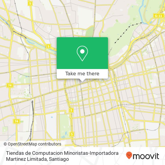 Mapa de Tiendas de Computacion Minoristas-Importadora Martinez Limitada, Calle Ahumada 8320000 Centro Histórico, Santiago, Región Metropolitana de Santiago