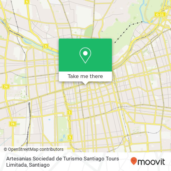 Mapa de Artesanías Sociedad de Turismo Santiago Tours Limitada, Calle Londres 8320000 Paris - Londres, Santiago, Región Metropolitana de Santiago