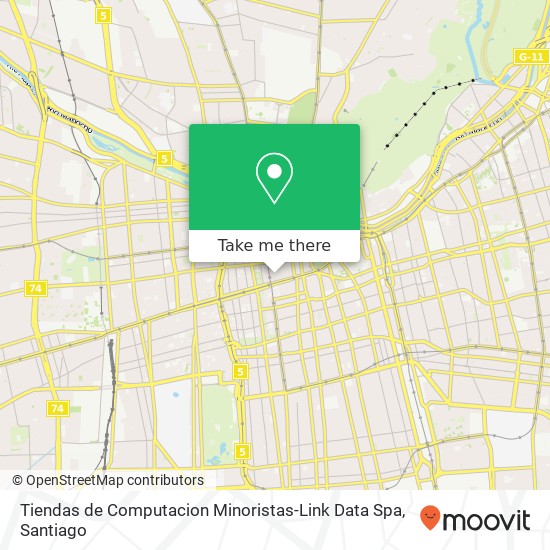 Mapa de Tiendas de Computacion Minoristas-Link Data Spa, Calle Nueva York 8320000 Centro Histórico, Santiago, Región Metropolitana de Santiago