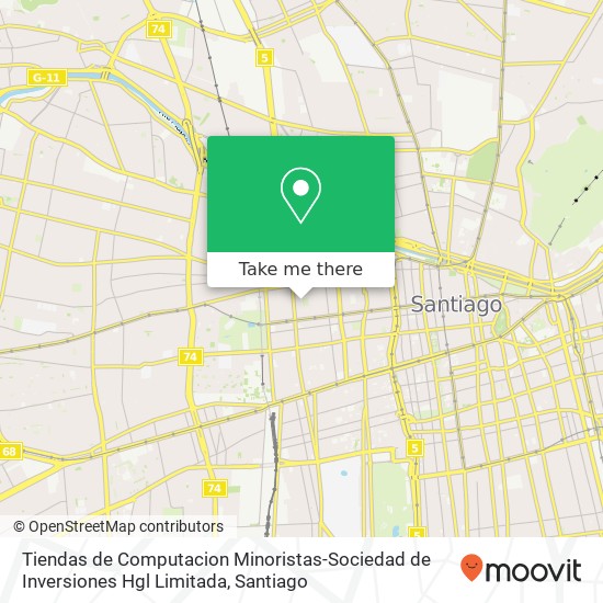 Mapa de Tiendas de Computacion Minoristas-Sociedad de Inversiones Hgl Limitada, Calle Libertad 648 8320000 Yungay, Santiago, Región Metropolitana de Santiago