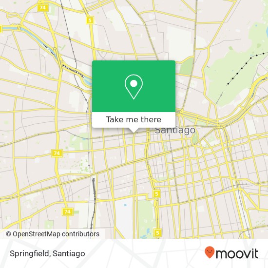 Mapa de Springfield, Avenida Brasil 460 8320000 Brasil, Santiago, Región Metropolitana de Santiago