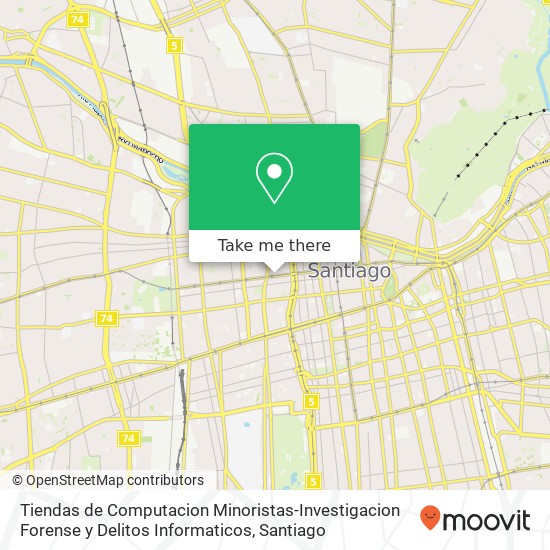 Mapa de Tiendas de Computacion Minoristas-Investigacion Forense y Delitos Informaticos, Calle Catedral 1837 8320000 Brasil, Santiago, Región Metropolitana de Santiago