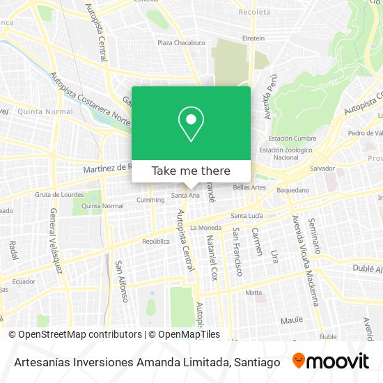 Artesanías Inversiones Amanda Limitada map
