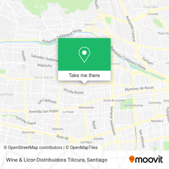 Wine & Licor-Distribuidora Tilicura map