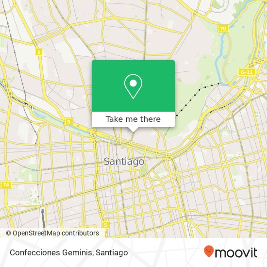 Mapa de Confecciones Geminis, Avenida Recoleta 313 8420000 Patronato, Recoleta, Región Metropolitana de Santiago