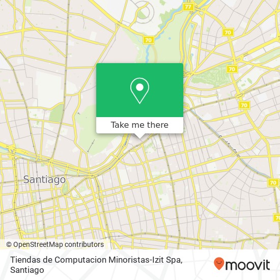 Mapa de Tiendas de Computacion Minoristas-Izit Spa, Calle Santa Beatriz 100 7500000 Tajamar, Providencia, Región Metropolitana de Santiago
