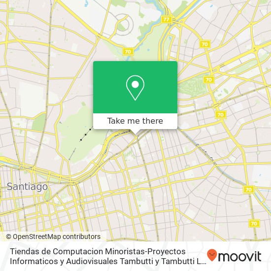 Tiendas de Computacion Minoristas-Proyectos Informaticos y Audiovisuales Tambutti y Tambutti L, Avenida Pedro de Valdivia 49 7500000 Los Leones, Providencia, Región Metropolitana de Santiago map