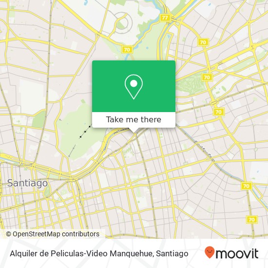 Mapa de Alquiler de Peliculas-Video Manquehue, Avenida Pedro de Valdivia 24 7500000 Divina Providencia, Providencia, Región Metropolitana de Santi