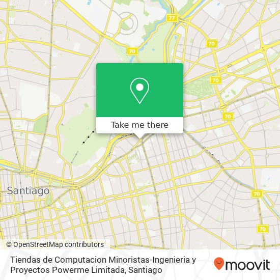 Mapa de Tiendas de Computacion Minoristas-Ingenieria y Proyectos Powerme Limitada, Avenida Providencia 1998 7500000 Divina Providencia, Providencia, Región Metropolitana de Santiago