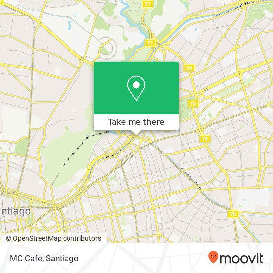 Mapa de MC Cafe, Avenida Andrés Bello 7550000 Tajamar, Las Condes, Región Metropolitana de Santiago