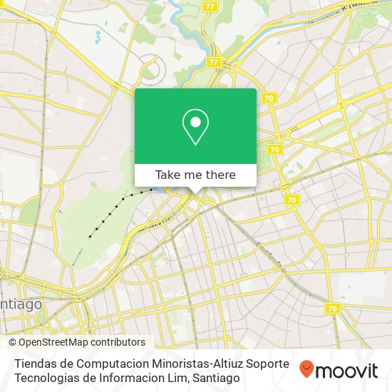 Mapa de Tiendas de Computacion Minoristas-Altiuz Soporte Tecnologias de Informacion Lim, Avenida Nueva Tajamar 555 7550000 Tajamar, Las Condes, Región Metropolitana de Santiago