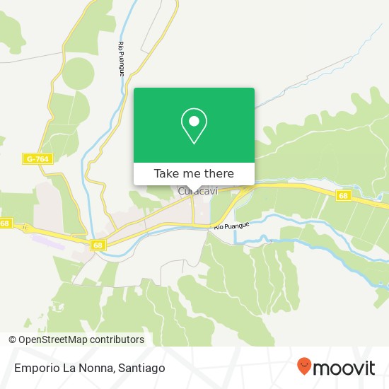 Emporio La Nonna, Avenida Ambrosio O'Higgins 1654 9630000 Curacaví, Curacaví, Región Metropolitana de Santiago map