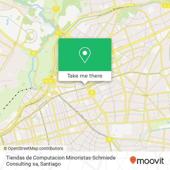 Mapa de Tiendas de Computacion Minoristas-Schmiede Consulting sa, Calle El Trovador 4280 7550000 El Golf, Las Condes, Región Metropolitana de Santiago