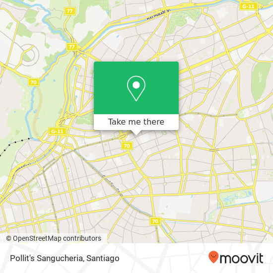 Mapa de Pollit's Sangucheria, Calle Neveria Las Condes, Las Condes, Región Metropolitana de Santiago