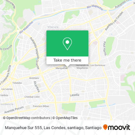 Mapa de Manquehue Sur 555, Las Condes, santiago