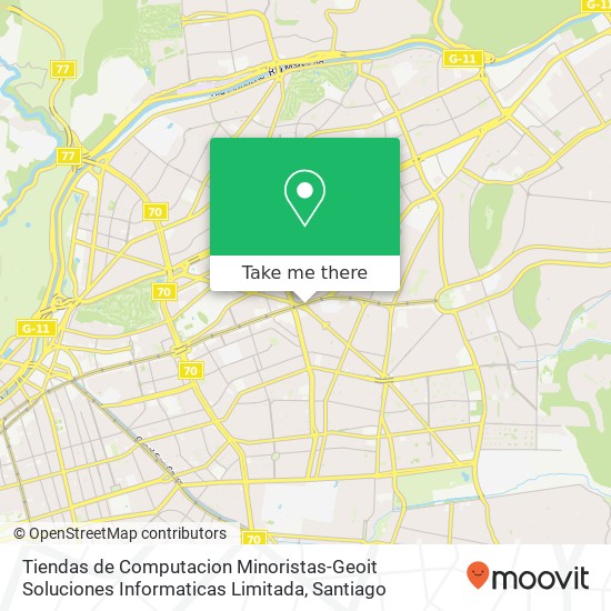 Mapa de Tiendas de Computacion Minoristas-Geoit Soluciones Informaticas Limitada, Avenida Apoquindo 6275 7550000 Las Condes, Las Condes, Región Metropolitana de Santiago