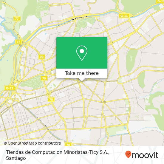 Mapa de Tiendas de Computacion Minoristas-Ticy S.A., Avenida IV Centenario 7550000 Las Condes, Las Condes, Región Metropolitana de Santiago
