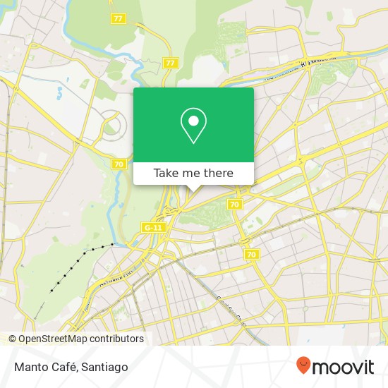 Mapa de Manto Café, Avenida Vitacura 7630000 Vitacura, Vitacura, Región Metropolitana de Santiago
