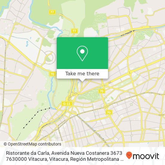 Mapa de Ristorante da Carla, Avenida Nueva Costanera 3673 7630000 Vitacura, Vitacura, Región Metropolitana de Santiago