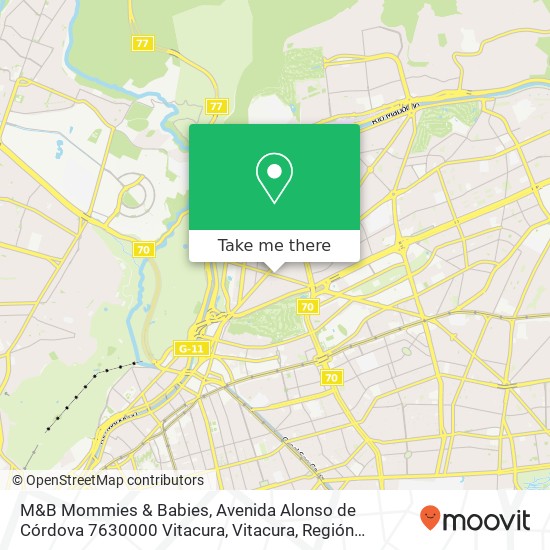 Mapa de M&B Mommies & Babies, Avenida Alonso de Córdova 7630000 Vitacura, Vitacura, Región Metropolitana de Santiago