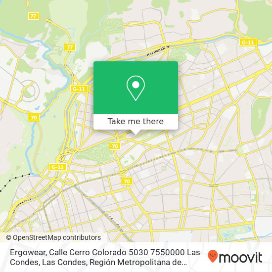 Mapa de Ergowear, Calle Cerro Colorado 5030 7550000 Las Condes, Las Condes, Región Metropolitana de Santiago