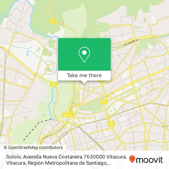 Mapa de Soloio, Avenida Nueva Costanera 7630000 Vitacura, Vitacura, Región Metropolitana de Santiago