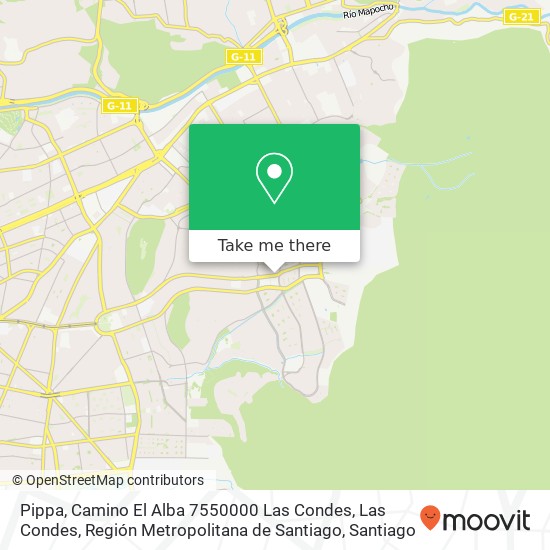 Pippa, Camino El Alba 7550000 Las Condes, Las Condes, Región Metropolitana de Santiago map