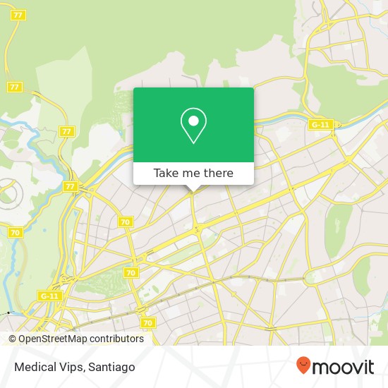 Mapa de Medical Vips, Avenida Vitacura 7630000 Vitacura, Vitacura, Región Metropolitana de Santiago