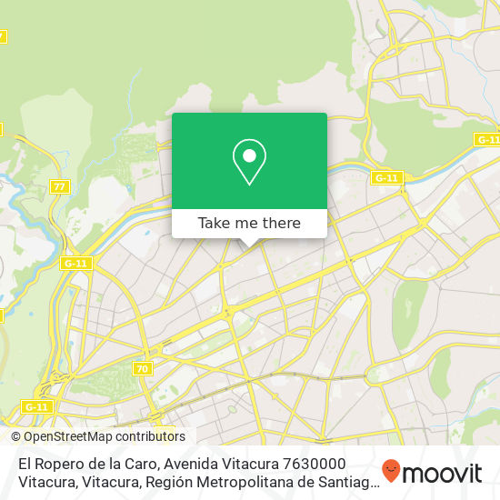 El Ropero de la Caro, Avenida Vitacura 7630000 Vitacura, Vitacura, Región Metropolitana de Santiago map