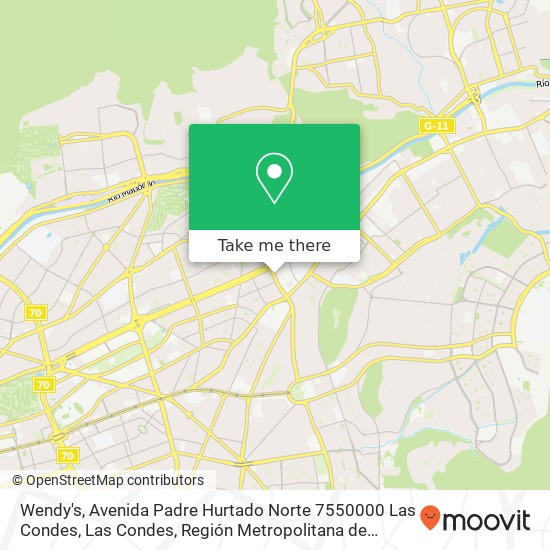 Wendy's, Avenida Padre Hurtado Norte 7550000 Las Condes, Las Condes, Región Metropolitana de Santiago map
