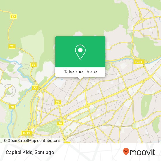 Mapa de Capital Kids, Avenida Luis Pasteur 7630000 Vitacura, Vitacura, Región Metropolitana de Santiago