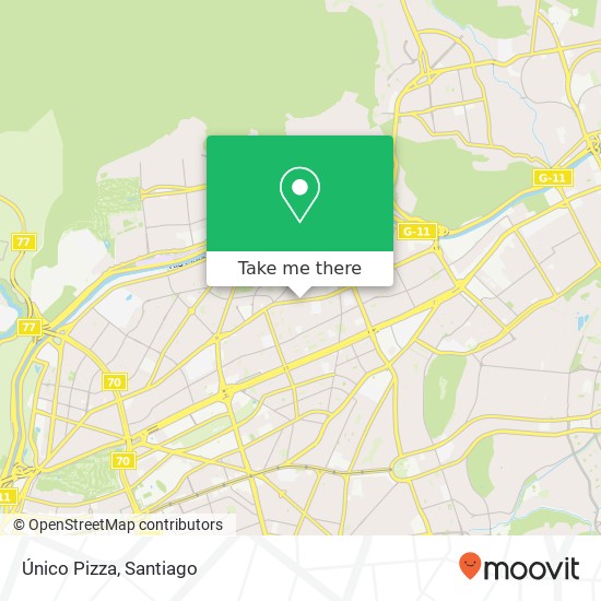 Mapa de Único Pizza, Avenida Vitacura 7630000 Vitacura, Vitacura, Región Metropolitana de Santiago