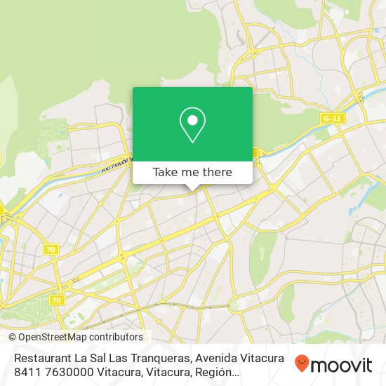 Mapa de Restaurant La Sal Las Tranqueras, Avenida Vitacura 8411 7630000 Vitacura, Vitacura, Región Metropolitana de Santiago