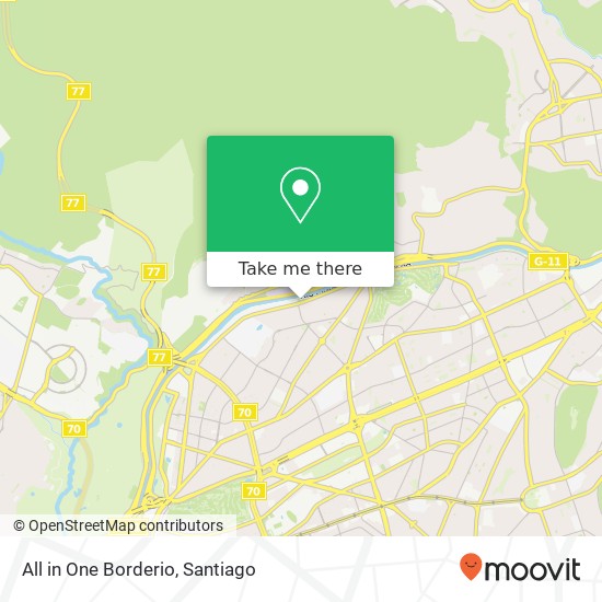 Mapa de All in One Borderio, Avenida San Josemaría Escrivá de Balaguer 7630000 Vitacura, Vitacura, Región Metropolitana de Santi