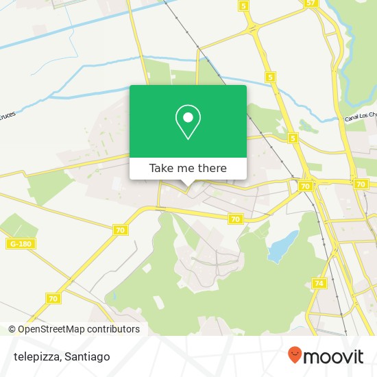 Mapa de telepizza, Avenida Libertador Bernardo O'Higgins 8700000 Quilicura, Quilicura, Región Metropolitana de Santiag