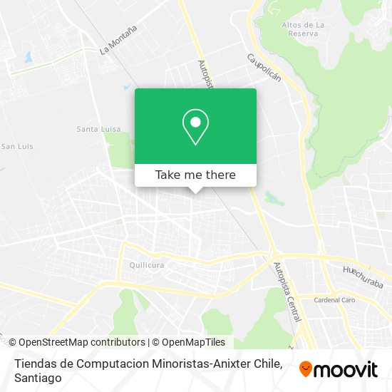 Mapa de Tiendas de Computacion Minoristas-Anixter Chile