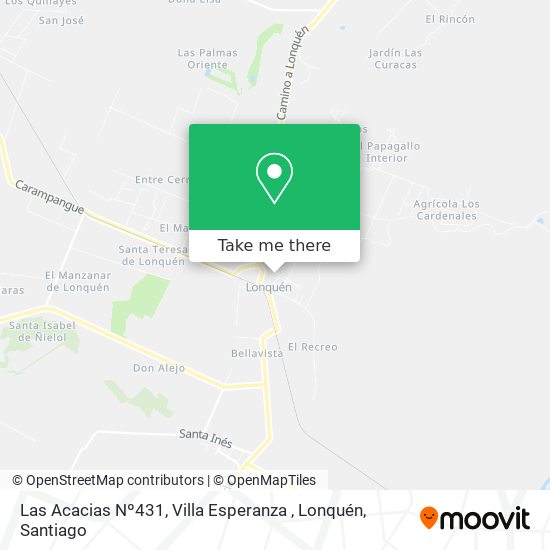 Mapa de Las Acacias Nº431, Villa Esperanza , Lonquén
