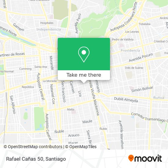 Rafael Cañas 50 map