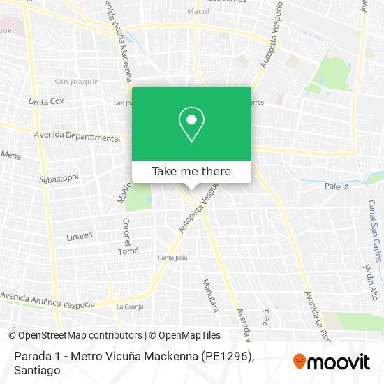 Parada 1 - Metro Vicuña Mackenna (PE1296) map