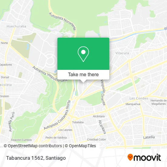 Tabancura 1562 map