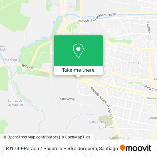 PJ1749-Parada / Pasarela Pedro Jorquera map