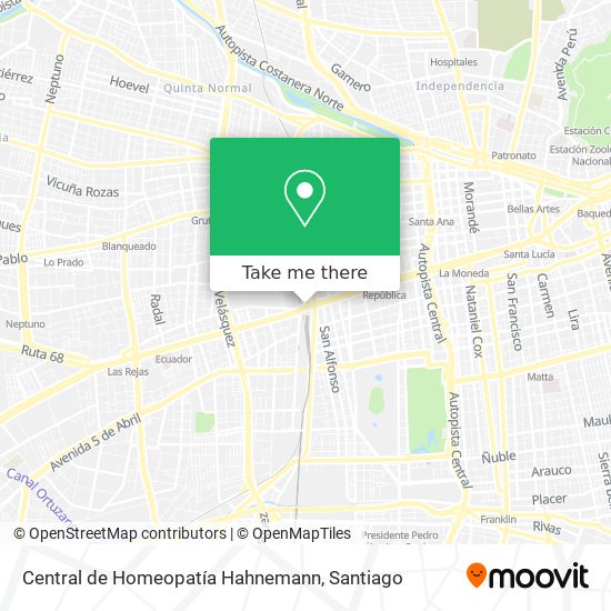 Mapa de Central de Homeopatía Hahnemann