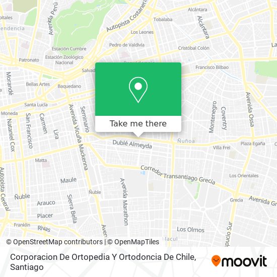 Corporacion De Ortopedia Y Ortodoncia De Chile map