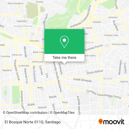 El Bosque Norte 0110 map