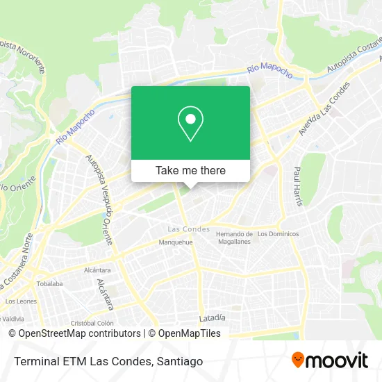 Terminal ETM Las Condes map
