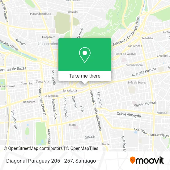 Diagonal Paraguay 205 - 257 map