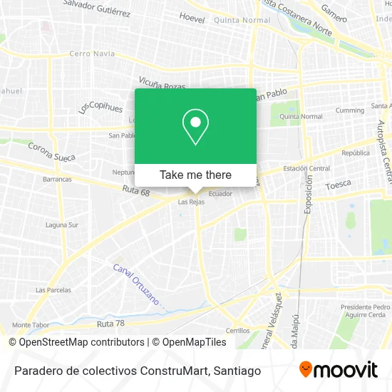 Paradero de colectivos ConstruMart map